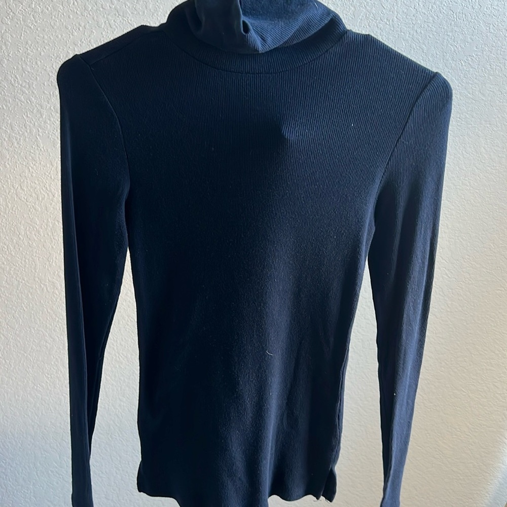 Dark blue turtleneck sweater